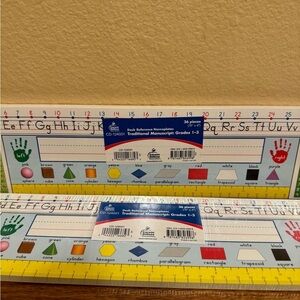 Carson Dellosa, traditional manuscript nameplates grades 1-3 2 packs or 71 count